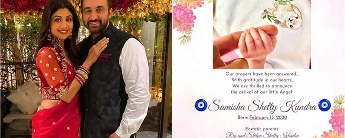 SHILPA SHETTY, HUSBAND WELCOME A BABY GIRL THROUGH THE SURROGACY