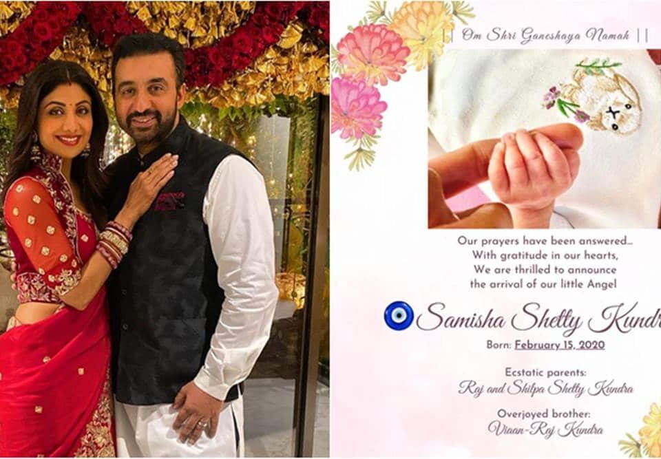 SHILPA SHETTY, HUSBAND WELCOME A BABY GIRL THROUGH THE SURROGACY
